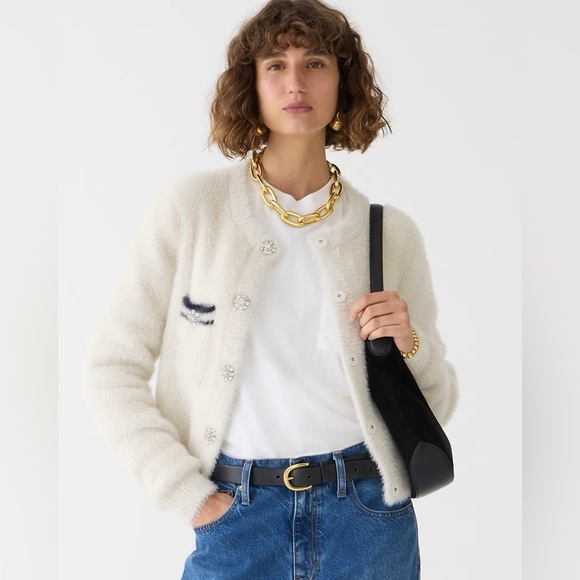 J.Crew Sweater lady jacket in brushed yarn BS987 - Picture 2 of 12